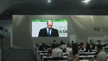 Príncipe William, do Reino Unido, durante discurso na Cúpula dos Líderes