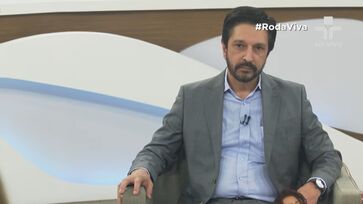 O prefeito de S&atilde;o Paulo, Ricardo Nunes, durante participa&ccedil;&atilde;o no Roda Viva
