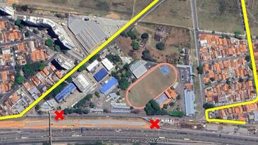 Trecho que será interditado em São José dos Campos, no Vale do Paraíba