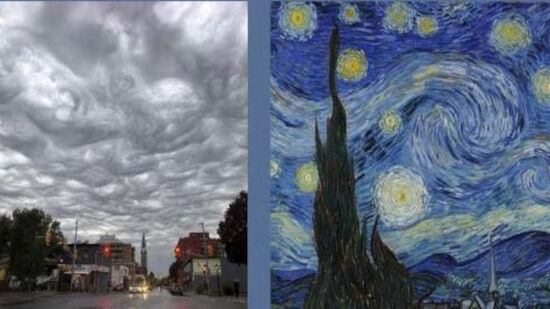 Tipo específico de nuvem faz céu se assemelhar a quadro de Van Gogh