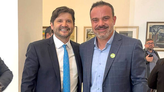 Célio Peixoto com o presidente da Alesp, deputado André do Prado
