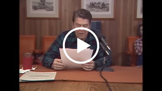Em vídeo de 1987 o ex-presidente Ronald Regan fala sobre taxação de importação para outros países