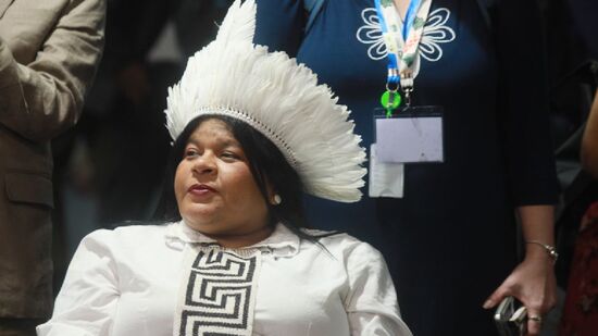 Ministra Sônia Guajajara participou de evento com Macaé Evaristo pela manhã