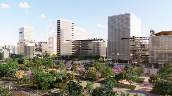 Ilustração gráfica das transformações na região central de São Paulo