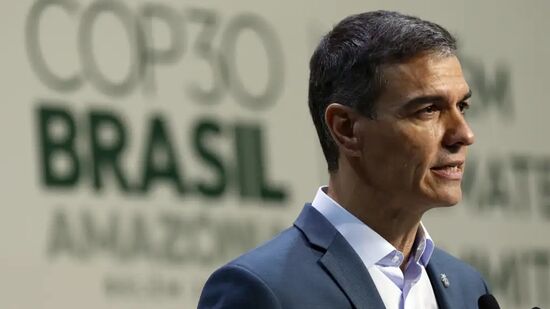 Pedro Sánchez, presidente da Espanha, na Cúpula do Clima, em Belém