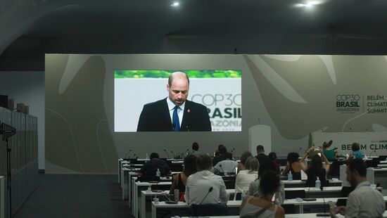 Príncipe William, do Reino Unido, durante discurso na Cúpula dos Líderes