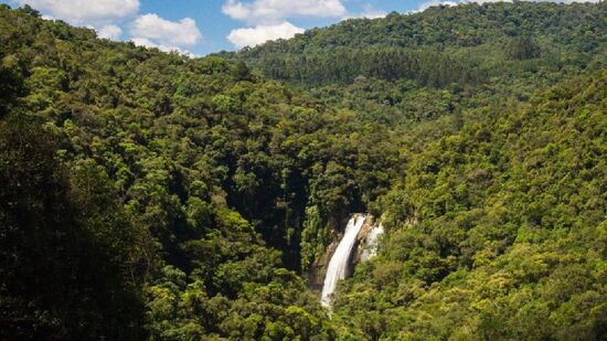 Com uma queda d'água de aproximadamente 63 metros, a cachoeira fica a cerca de 10 km do centro