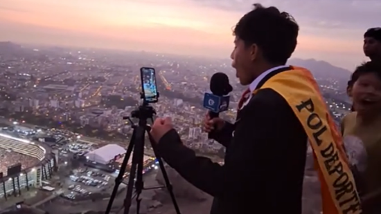 O peruano Cliver Huamán, de apenas 15 anos, viralizou no mundo ao narrar Flamengo e Palmeiras de montanha