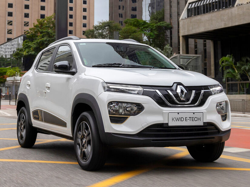 O Kwid E-Tech tem motor com 48 kW de potência (65 cavalos) e 11,5 kgfm de torque - Fotos: Divulgação