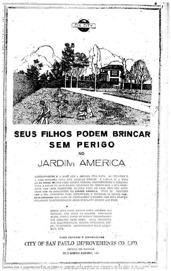 Anúncio da criação do Jardim América - Foto: Reprodução