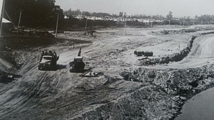 Registro do começo da construção da Marginal Pinheiros em 1954 - Foto: Reprodução