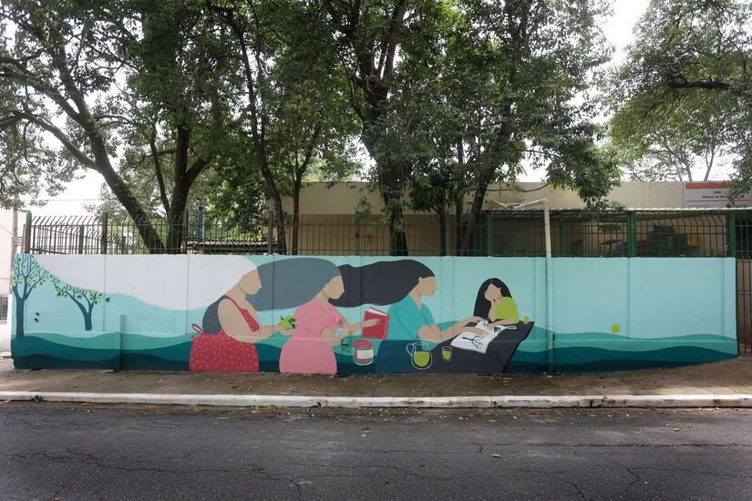 Mural da escola no bairro do Cambuci/Nilton Fukuda