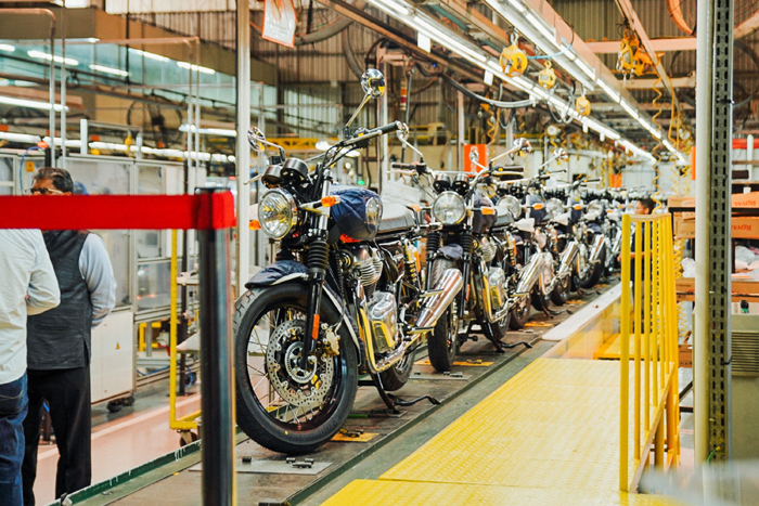 Linha de montagem da Royal Enfield em Manaus (AM) - Foto: Divulgação
