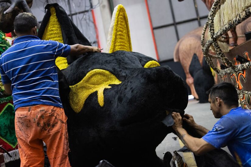 A reportagem da Gazeta visitou o barracão da Dragões da Real, na Fábrica do Samba, e conversou com o carnavalesco responsável pela assinatura do desfile. 