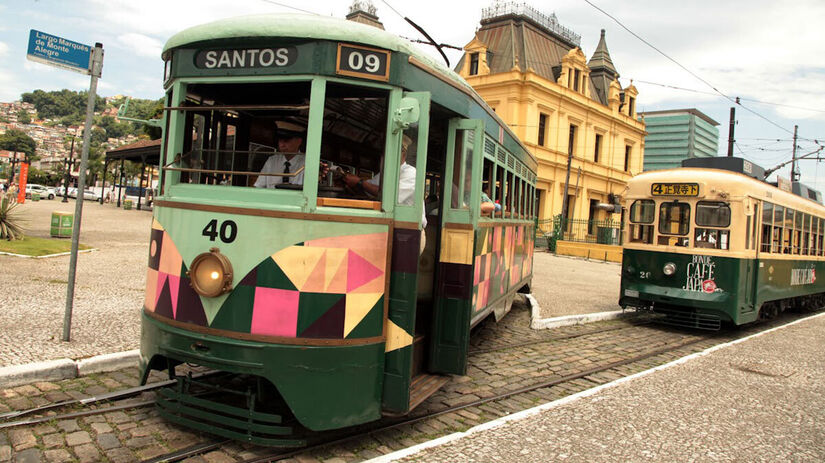 No Centro de Santos, encontra-se a linha turística do bondes. / Foto: Divulgação/PMS