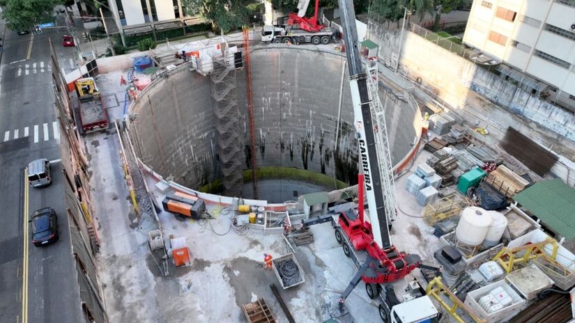 A estação PUC-Cardoso de Almeida está com 54,15% das obras concluídas
/Divulgação/Linha Uni