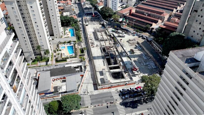 A estação SESC-Pompeia está com 52,91% das obras concluídas
Divulgação/Linha Uni