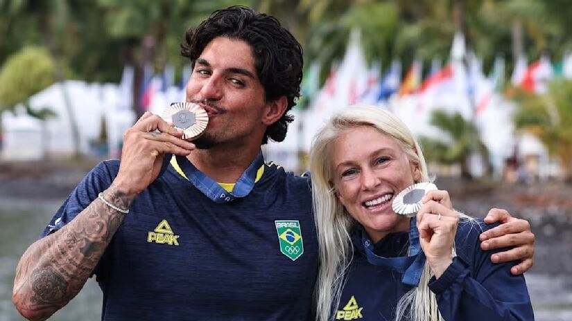 Gabriel Medina e Tatiana Weston-Webb conquistaram uma medalha de bronze e prata, respectivamente
/William Lucas/COB