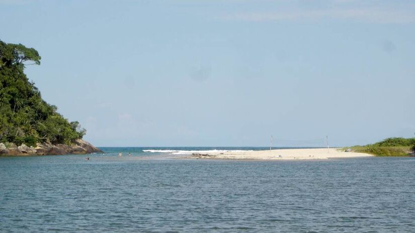 Ao chegar no local, o visitante encontra uma praia com mar calmo e com destaque para a presença da natureza em cada canto do local. A grande atração da Praia de Puruba fica por conta dos golfinhos - (Divulgação/Secretaria Municipal e Turismo)