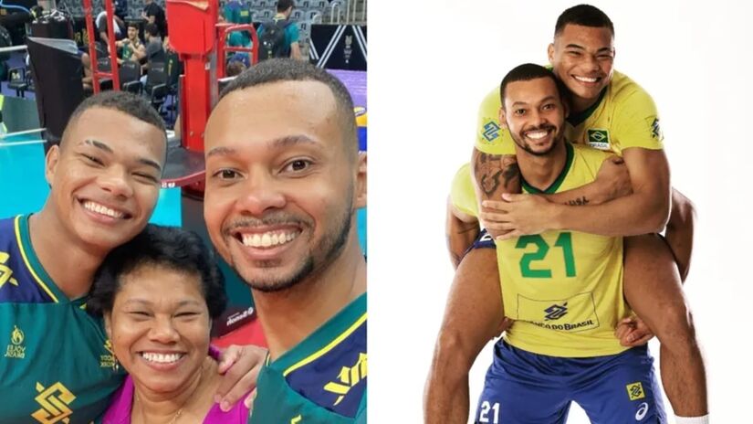 E para encerrar a lista, nos Jogos Olímpicos de Paris, Darlan e Alan brilharam nas quadras de vôlei. Os dois foram companheiros de seleção brasileira nesta olimpíada de 2024 e juntos dividiram a vida e o mesmo sonho de vestir a camisa do Brasil e defender o seu país na modalidade. Foto: Divulgação/Instagram @alanvolei