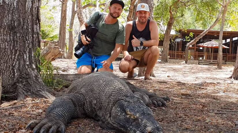 O dragão-de-komodo é considerado o maior lagarto do mundo, com até três metros de comprimento e 100 quilos. Foto: Reprodução/Youtube/@Woult of the world