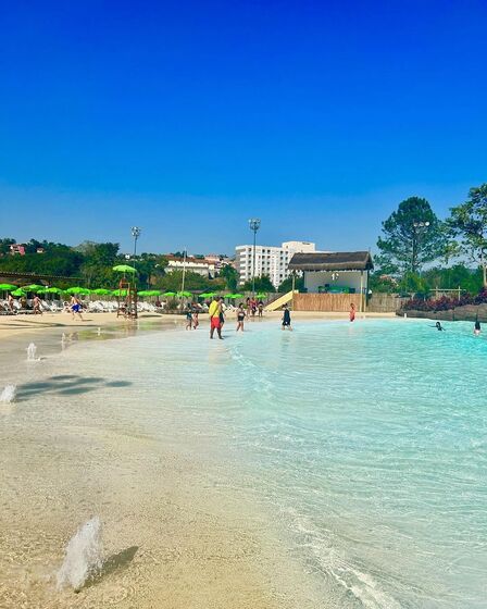 Thermas da Mata tem praia artificial/ Foto: Reprodução/Instagram