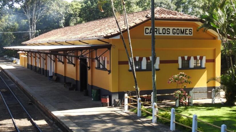 Estação Carlos Gomes, a penúltima, é onde fica o acervo da associação. Foto: Acervo/Associação Brasileira de Preservação Ferroviária (ABPF)