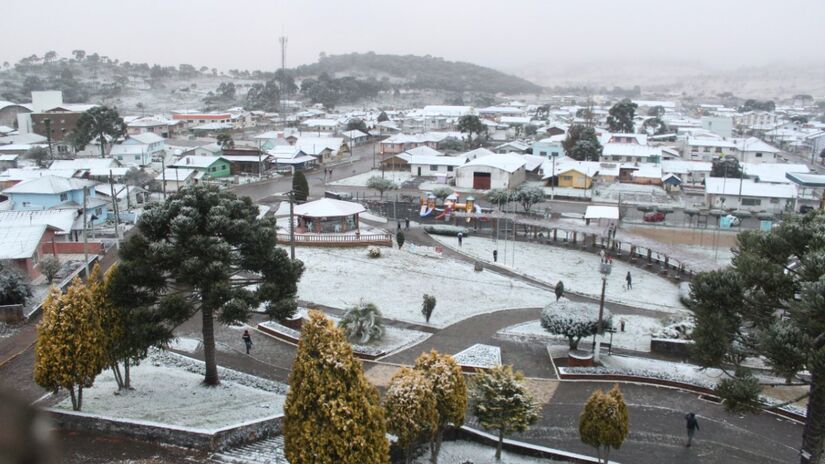 Urupema, na Serra Catarinense, é famosa por suas temperaturas baixíssimas, muitas vezes registrando ocorrências e neves. Com uma altitude de 1.425 metros, é o destino perfeito para quem deseja vivenciar um inverno rigoroso e se encantar com paisagens geladas. Foto: Divulgação/Prefeitura de Urupema