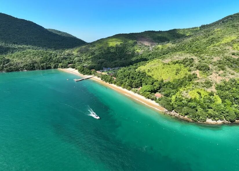 Vista aérea da Ilha Anchieta/Divulgação