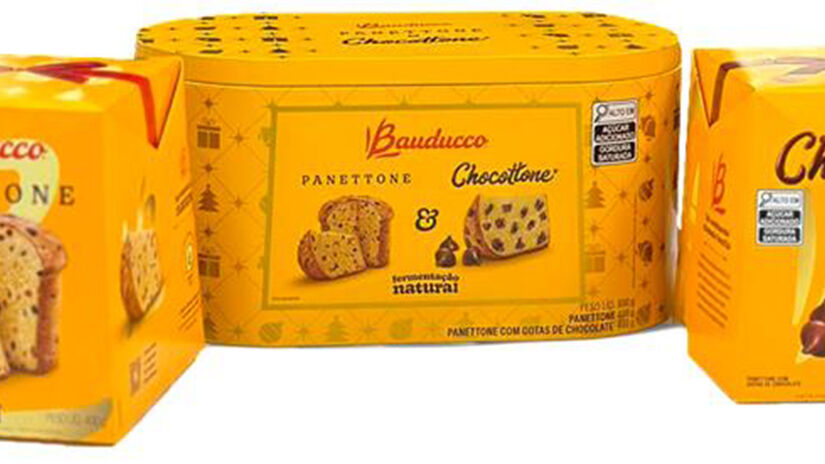 Lata com Bauducco Panettone e Bauducco Chocottone. Disponível somente nas Bauducco Lojas, a partir de R$ 69,22 - Foto: Divulgação