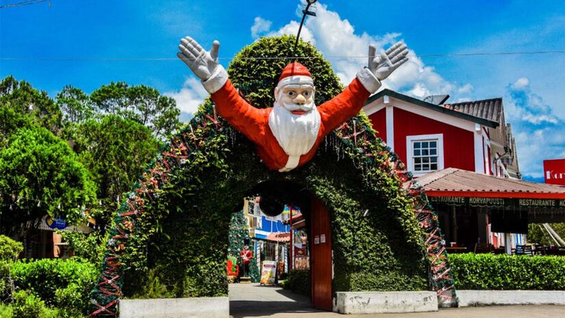 A principal atração é a Casa do Papai Noel, a única oficial fora da Lapônia - Foto: Divulgação Prefeitura Itatiaia