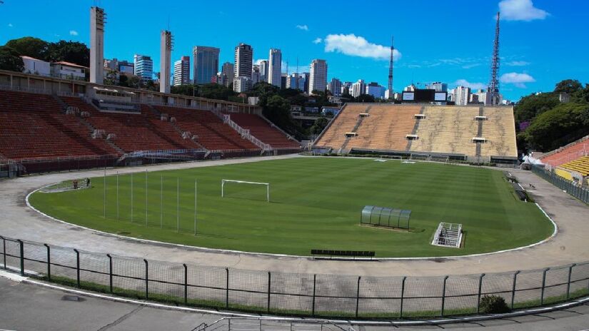 Mercado Livre Arena Pacaembu em seu formato antigo, conhecido como Estádio do Pacaembu

/Divulgação/Museus do Futebol