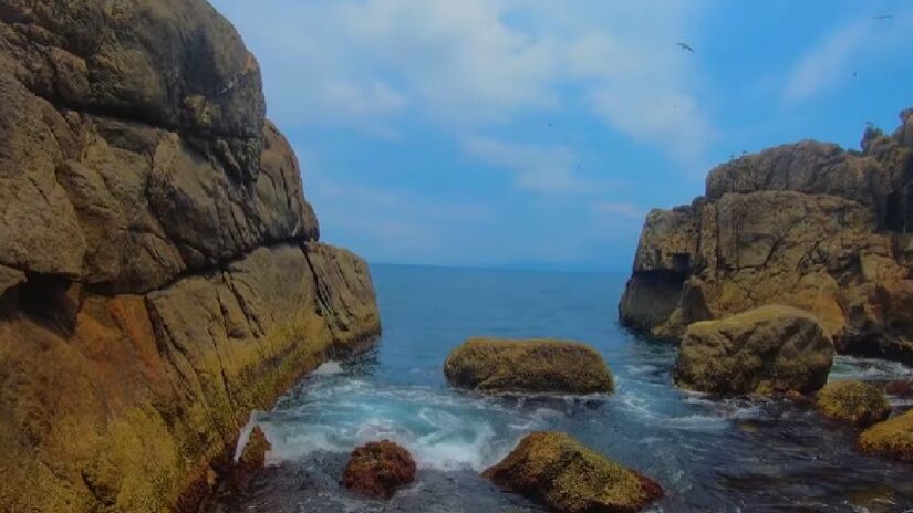 Embora a ilha não possa ser acessada diretamente pelos turistas, há a opção de realizar passeios de barco pela área, permitindo que os visitantes admirarem sua beleza e entenderem sua importância ecológica - (Foto: Reprodução/Youtube Ubatuba Guide)