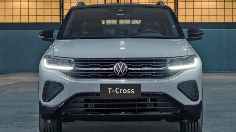 SUV mais vendido do Brasil em 2023 e 2024, o compacto T-Cross teve sua linha 2025 apresentada em maio. Foto: Divulgação 