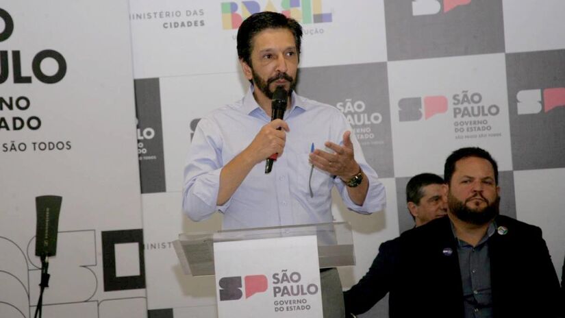 O prefeito Ricardo Nunes durante inauguração da estação Varginha/Thiago Neme/Gazeta de S. Paulo