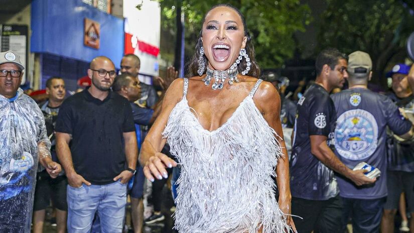 Sabrina Sato celebrou 20 anos como rainha de bateria da Gaviões da Fiel. Foto: Anderson Borde/Agnews