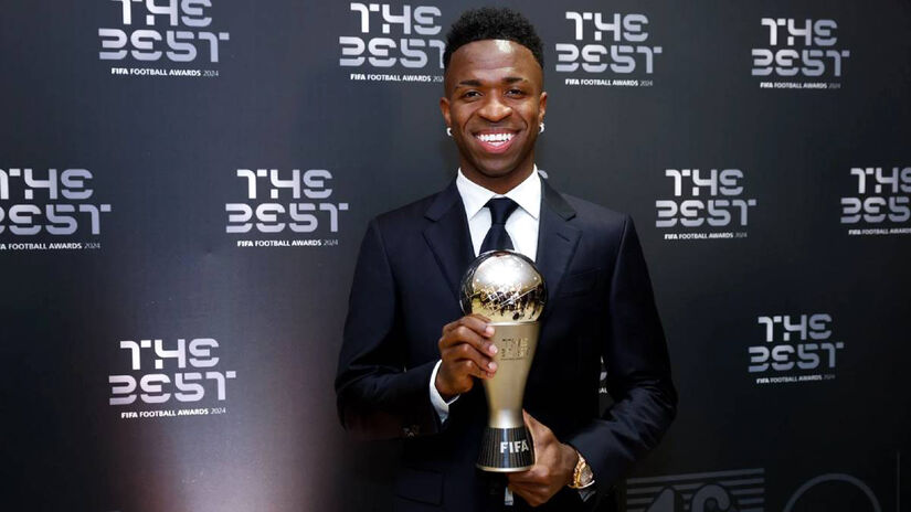 Recentemente, Vini Jr ganhou o The best da FIFA. Foto: Divulgação/Real Madrid