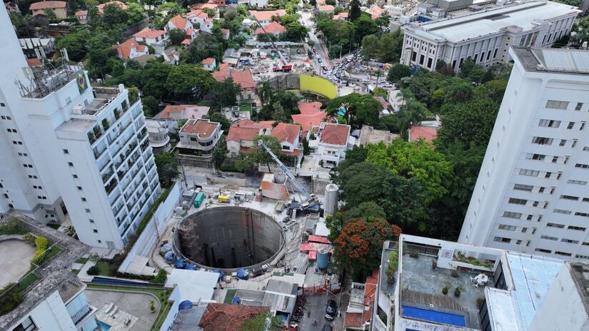 Estação FAAP-Pacaembu concluiu 47,84% das obras.

/Foto: Divulgação/Linha Uni