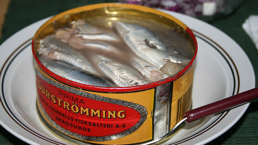 O surströmming é conhecido por ter textura viscosa e um repugnante cheiro de ovos podres - Foto: Flickr/Wikimedia Commons