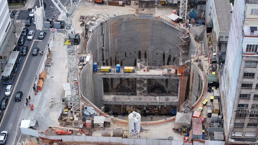 Estação São Joaquim concluiu 53,11% das obras.

/Foto: Divulgação/Linha Uni