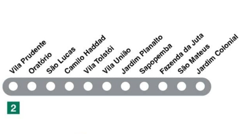 Mapa da linha 15-prata/ Reprodução Metro São Paulo