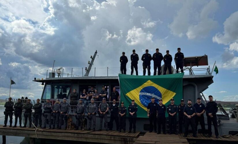 Polícia Militar do Estado de São Paulo, Marinha do Brasil e Receita Federal fizeram a operação em conjunto.   
Divulgação/PMESP