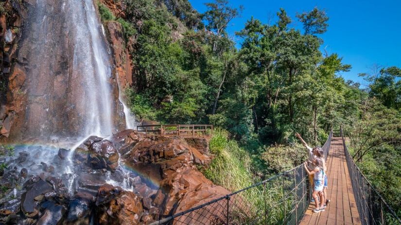 Os visitantes podem desfrutar de banhos nas cachoeiras Roseira e Santo Antônio, com trilhas de fácil acesso. Foto: Divulgação/Recanto das Cachoeiras