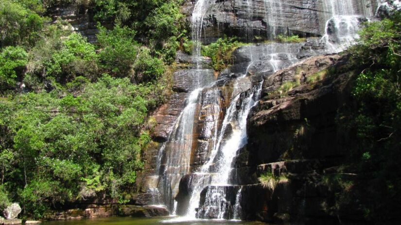 Cachoeira do Postinho: parte do Roteiro das Sete Cachoeiras, destaca-se pela prainha formada em sua base. Foto: Divulgação/Prefeitura de Sengés