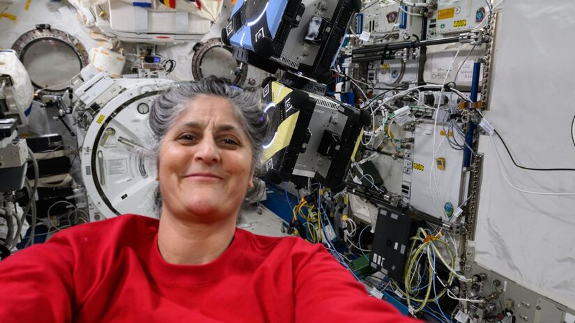 Suni Williams na Estação Espacial Internacional. Foto: Divulgação/NASA