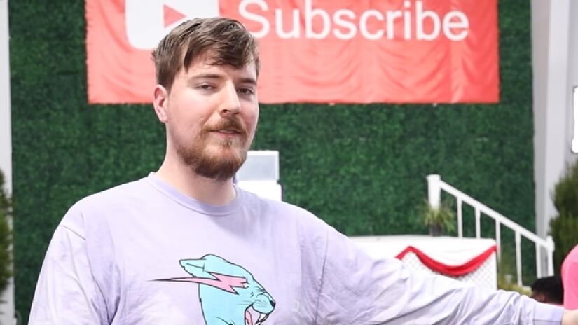 Mrbeast possui o canal com mais inscritos desde junho de 2024. Imagem: Reprodução Youtube