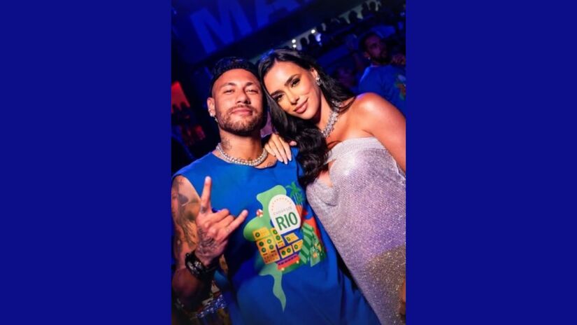 Neymar e Bruna Biancardi no Carnaval do Rio de Janeiro.

/Foto: Reprodução/Redes sociais