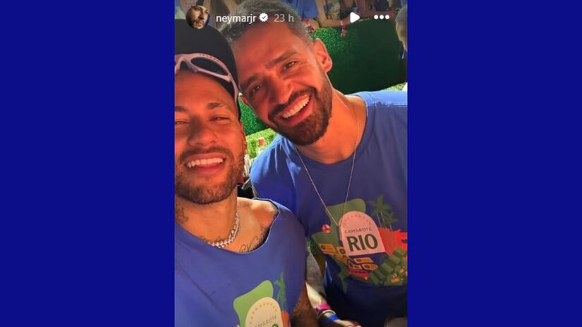 Neymar e Renato Augusto no Carnaval do Rio de Janeiro.

/Foto: Reprodução/Redes sociais