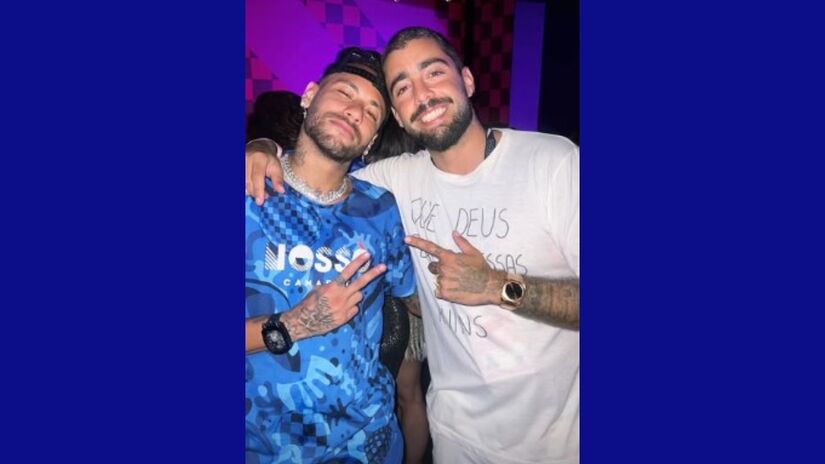 Neymar e Pedro Scooby no Carnaval do Rio de Janeiro.

/Foto: Reprodução/Redes sociais