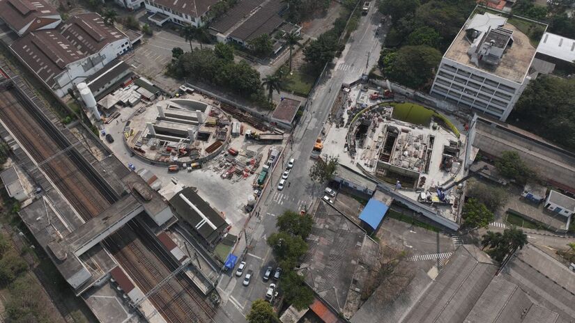 Estação Água Branca concluiu 75,36% das obras.

/Foto: Divulgação/Linha Uni